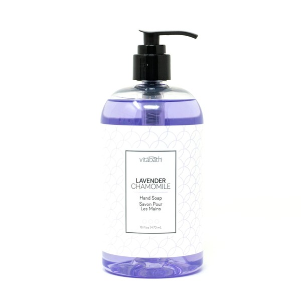 Vitabath Lavender Chamomile Hand Soap Cleansing Moisturizing Wash for Hands with Nourishing Aloe Vitamins & Antioxidants - Cruelty-Free Gluten-Free Paraben-Free - 16 oz