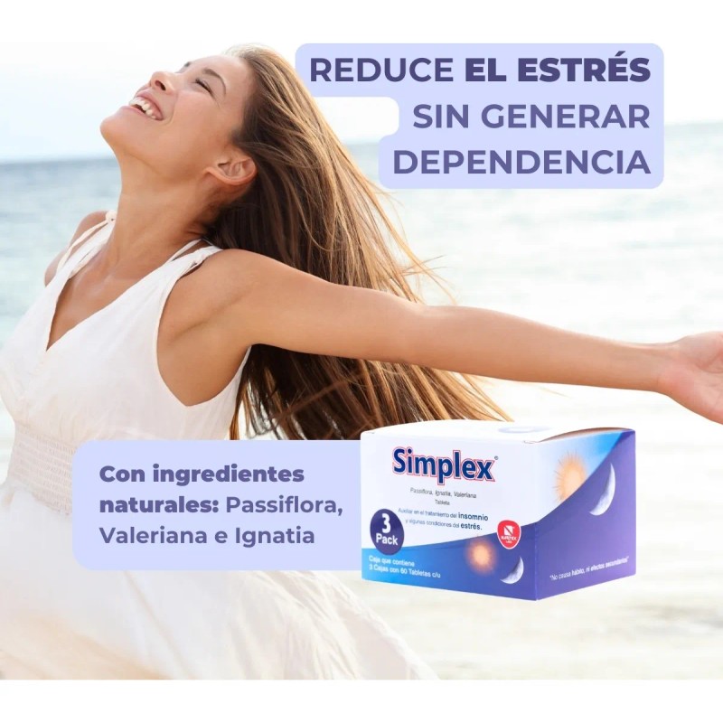 Simplex Caja 180 Tabs Auxiliar Antiestrés E Insomnio Nartex