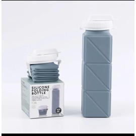 NexUp Goods Collapsible Silicone Water Bottle 620ml BPA-Free Leakproof & Foldable Travel Bottle for Hiking Gym Camping Sports & Everyday Use Portable Lightweight Reusable Mint Green & Blue