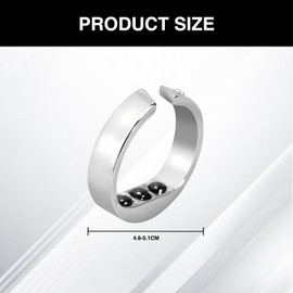 Landrain Snoring Ring for Finger Men Women Adjustable Anti Snoring Ring Anti Snoring Ring Against Insomnia, 4.6-5.1 cm, Metal, N