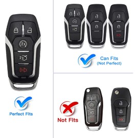 Yunukin Premium Soft TPU Full Protection Key Fob Case for Ford Fusion Mustang F150 Edge Explorer Lincoln MKZ MKC MKX Smart Remote Key Protector Accessories (Grey)