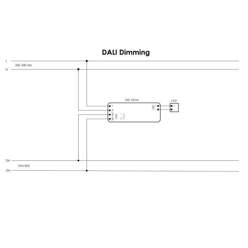 HuaTec DALI2 LED Transformer 40 W Dimmable Push Button (Pri)