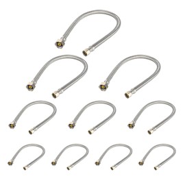 10-Pack HeSun 20-Inch Stainless Steel Braided Faucet Hose, 1/2" FIP x 3/8" Comp Faucet Connector Supply Line