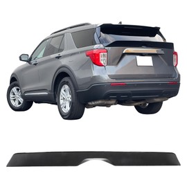 IKON MOTORSPORTS, Trunk Spoiler Compatible with 2020-2024 Ford Explorer, Duckbill Style Gloss Black ABS Plastic Rear Trunk Middle Lid Spoiler Wing Lip