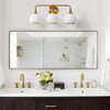HAHZT Brushed Gold Bathroom Light Fixtures 3-Lights Vanity Lights with