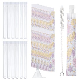 LiveBe Tampon Flask Set Included Tube Flasks for Women Flask Containers Tampon Reusable Wrappers Funnels for Cruise Event (38, Elegant leaf)