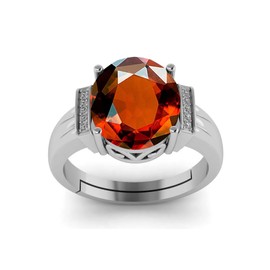 LMDPRAJAPATIS 9.25 Carat Natural Garnet AA+ Quality 925 Sterling Adjustable Ring For Men And Women