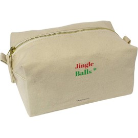 'Jingle Balls Text' Canvas Wash Bag/Makeup Case (CS00041078)