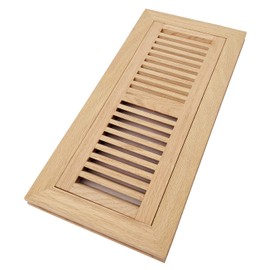 Homewell Red Oak Wood Floor Register Vent, Flush Mount with Frame, 4x12 Inch, Unfinished