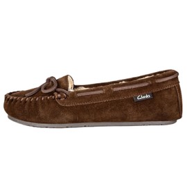 Clarks Nancy Moccasin Slippers - Women's, Brown Suede 11 M