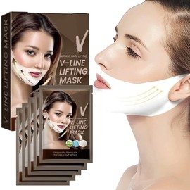 Bluemega V Line Lifting Mask, Máscara Facial de 5 Piezas en Forma de V, Mascarilla Reafirmante V-Line, Mascarilla Elevadora de la Barbilla para las Mujeres y Hombres, Reduce La Papada