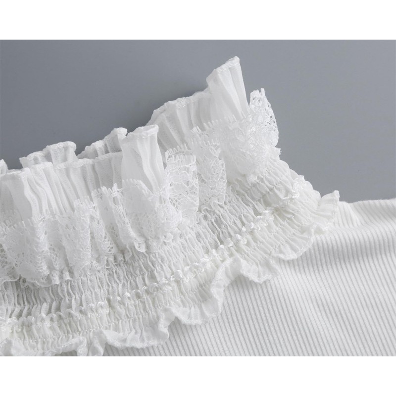 UMIYI Stand Collar, Ruffle Collar, Women's, Layered Style, Faux Color,