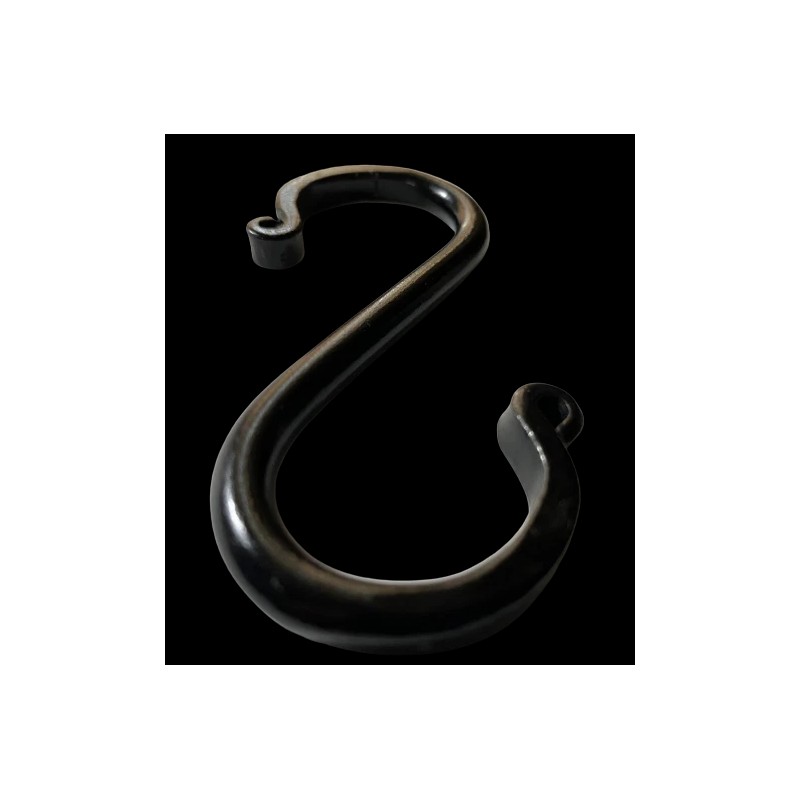 6 Wrought Iron 3 inch S Hooks - Hand Forged