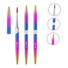 Xiaoya Set De 3 Pinceles Kolinsky #8#10#12 Para Uñas Acrílicas