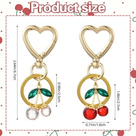 WEWAYSMILE 2 Pcs Cute Cherry Keychain Cherry Car Keychain Bag Keychain for Men And Women Keychains Bag Charms Backpack Car Holder Bag Accessories Holiday Gifts(Mixed Cherries)