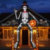 14FT Halloween Inflatable Sitting Skeleton Decorations Outdoor