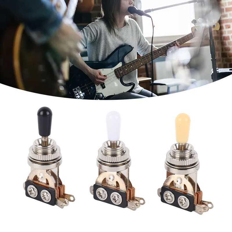 3pcs 3 Way Guitar Toggle Switches Short Straight Switch with