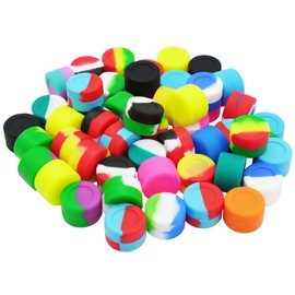 Pearwell 3ml Silicone Wax Containers Concentrate Sealed Oil Non-stick Jars (100), Multicolor