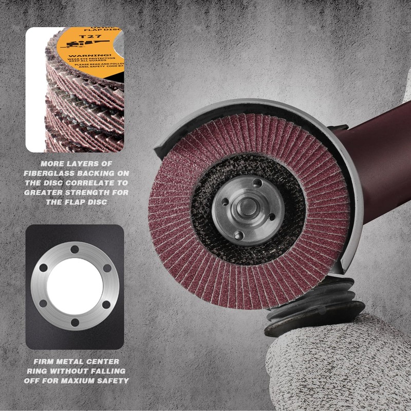 SATC Flap Discs 115mm 10 Pack Grinding Discs 120 Grit