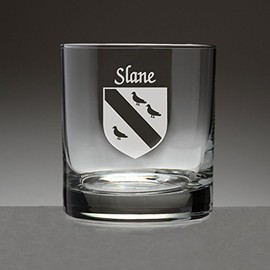 Slane Irish Coat of Arms Tumbler Glasses - Set of 4 (Sand Etched)