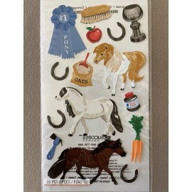 Sticko By EK Success Sheet Of Sticko “Pony Show” Stickers, Includes 15 Stickers, Brand New In Package