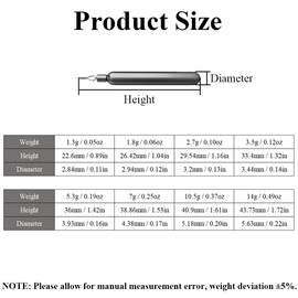 TopHomer Tungsten Steel Fishing Sinkers, Streamlined Cylinder Design for Drop-Shot Rig with Various Weight Options (14g / 0.49oz)