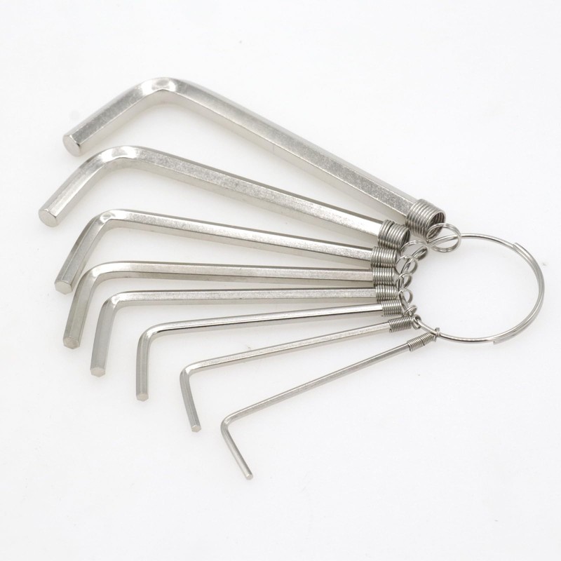 8pcs Silver Allen Wrenches Set, 1.5-6 mm Hex Key Key