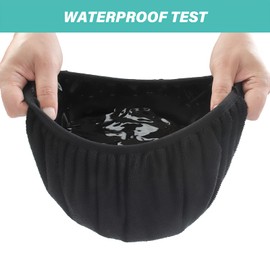 BYHOYULU Shower Cap, Extra Large Triple Layer Bathing Cap for Women Long Hair - 100% Waterproof Reusable Adjustable Size Washable with Dry Hair Function Microfiber Terry Cloth Silky Satin Bath Cap(Black)