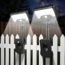 CVchancin Solar Lights Outdoor Motion Sensor, 92 LED Clip on Solar Light, 360° Rotatable IP65 Waterproof, 2 Pack