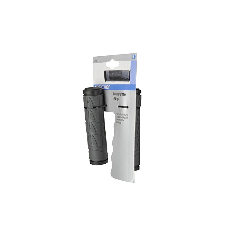 FISCHER 85763 Grip Bicycle Handlebar Grips, Grey/Black, One Size