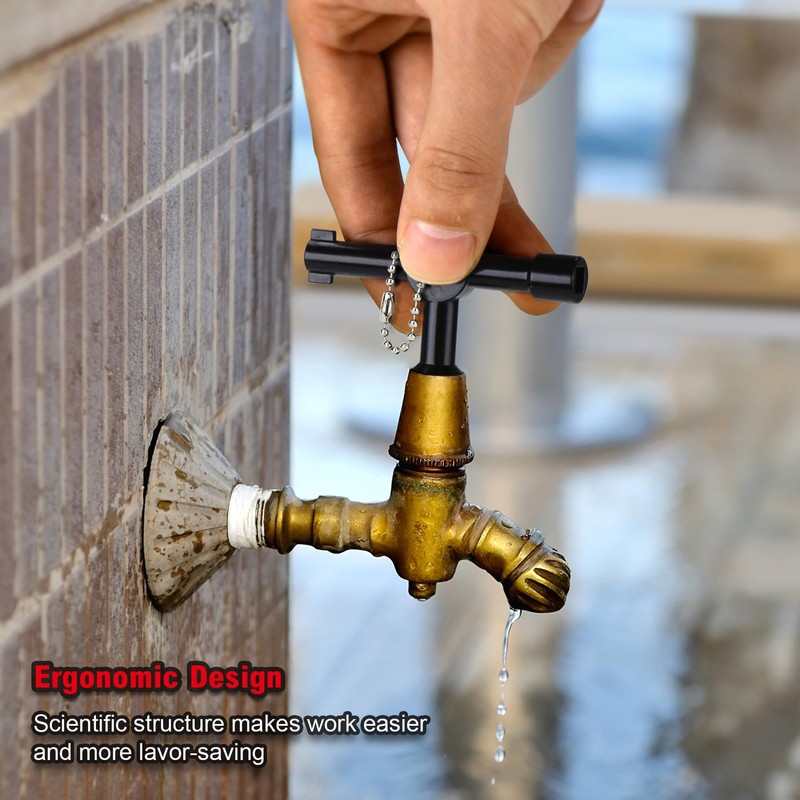 HAUTMEC 4 Way Sillcock Water Key Set 2 PCS, Universal