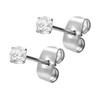 FILANGO 1 pair of surgical steel stud earrings, set crystal,