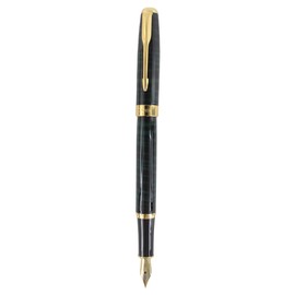 Sipliv Classic Gold Trim Medium Nib Fountain Pen - Gift Boxed, Dark Green