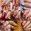 8 Sheets Autumn Maple Leaves Nail Stickers Glitter Pumpkin Nail