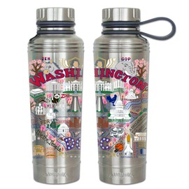 Catstudio Washington DC Stainless Steel Water Bottle | BPA Free Triple Wall Insulation with Non Slip Bottom | Great for Running, Hiking, Sports, & Travel