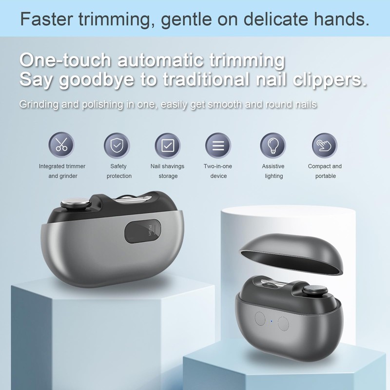 Easy Clip Smart Nail Clipper, Easyclip, 2025 Upgraded 3-in-1 Automatic
