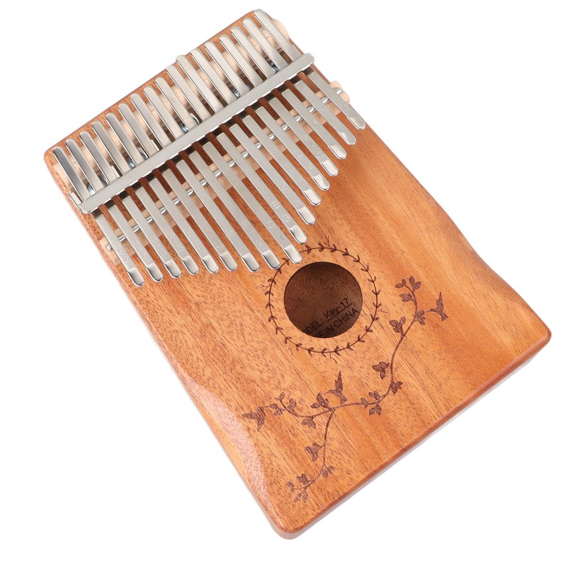 17 Keys Thumb Piano Mahogany Wood Finger Harp Mini Thumb