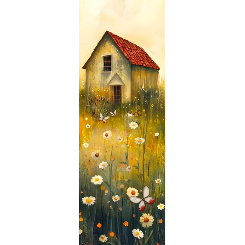 Original Prairie house unique bookmark white daisy field gift for