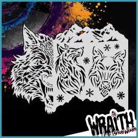 Wraith SprayWorks Celtic Wolves - Reusable Airbrush Stencil Template