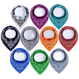 Cotton Baby Boys Girls Bandana Dribble Bibs for Drooling Teething Food Feeding Pack of 10, Multi1