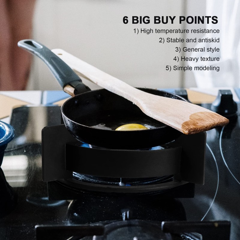 SOLUSTRE 26CM Wok Ring Cast Iron Work Rack Electric Stove