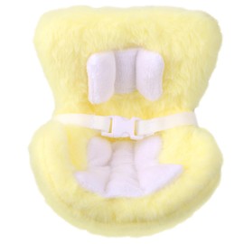 lasuroa Car Seat for Plush Dolls with Soft Furry Cushion, Air Vent Clip Desktop Stand Functional Car Ornament for Doll Collectors & Blind Box Fans (Light Yellow)