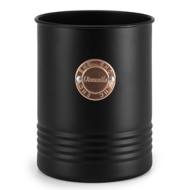 EHC Space Saving Utensil Organiser Storage Holder Tin, Black, 15 x 12.5 cm, 1L