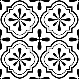 RoomMates FT4607BX Cosmos Black and White Peel and Stick Floor Tile