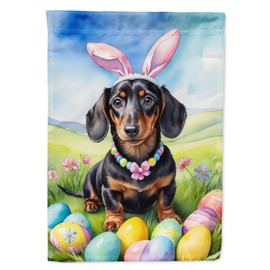 Caroline's Treasures DAC5006CHF Dachshund Easter Egg Hunt House Flag Large Porch Sleeve Pole Decorative Outside Yard Banner Artwork Wall Hanging, Polyester, House Size, Multicolor