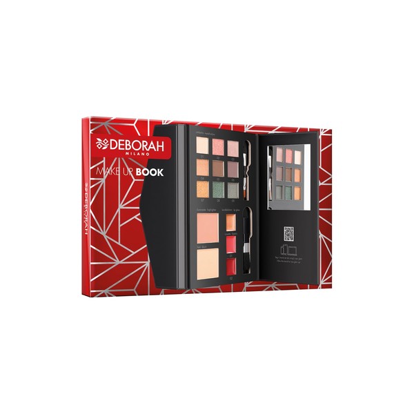 Deborah Milano Gift Set for Women Make Up Book Volume 1 Warm Tones Including Eyeshadow Palettes, Gloss, Lipsticks and Face Dust in Various Finishes and Colours FSC Paper