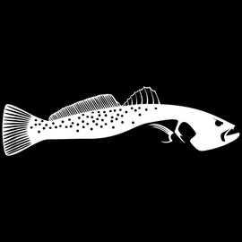 Skiff Life Sea Trout Fishing Stickers Seatrout UV Protected Car Decals Waterproof Fish Stickers for Cooler Boat Kayak Truck Car Laptop Decor by Skiff Life Full Tail Black Full Tail Facing Right