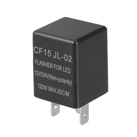 VekAuto Electronic LED Flasher Relay Fix, CF15 JL02 Turn Signal Flashers Universal for Car Non-Polarity Normally Open ABS Black