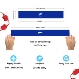 growell Towel Bands (6 Pack) - Stretch Rubber Beach Towel Clips for Beach Cruise Pool Chairs, Lounge Towel Holder Elastic, Cruise Ship Essentials (Blue New)