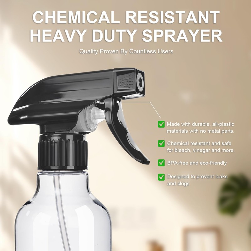 Uineko Spray Bottles 2-Pack, 10 Oz, Mist & Stream, Heavy